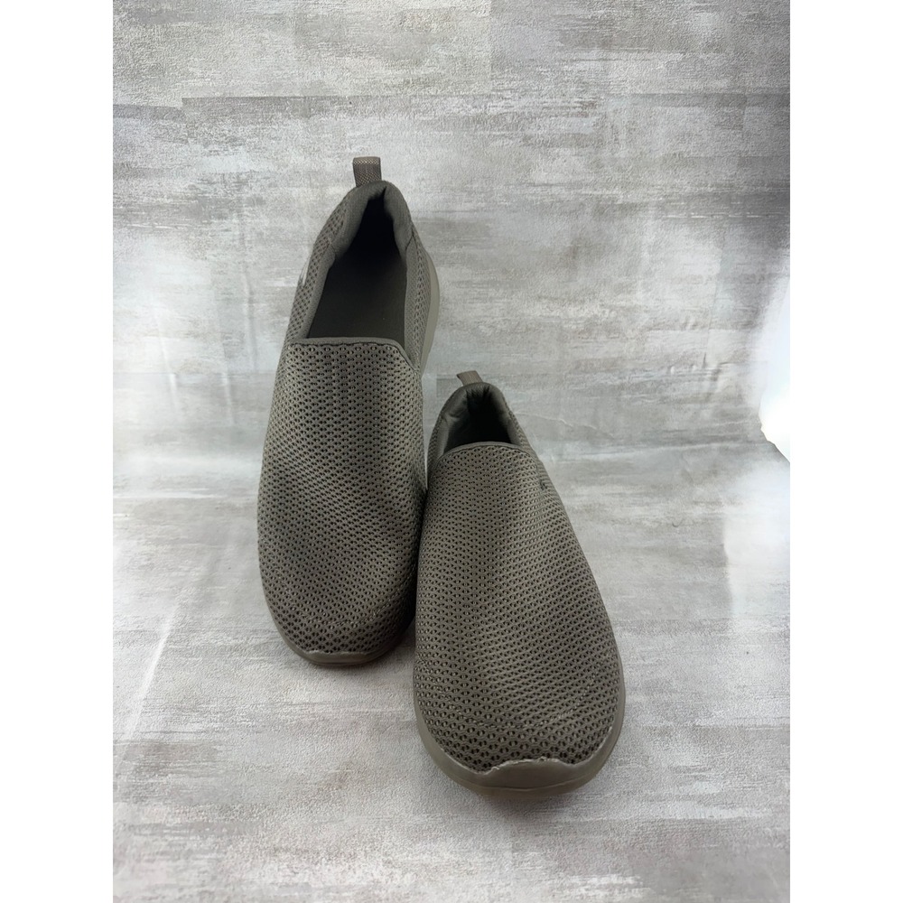 Skechers Go Walk Max Men Sz 9.5 Khaki Olive Mesh Slip On Walking Shoes 54600 KHK